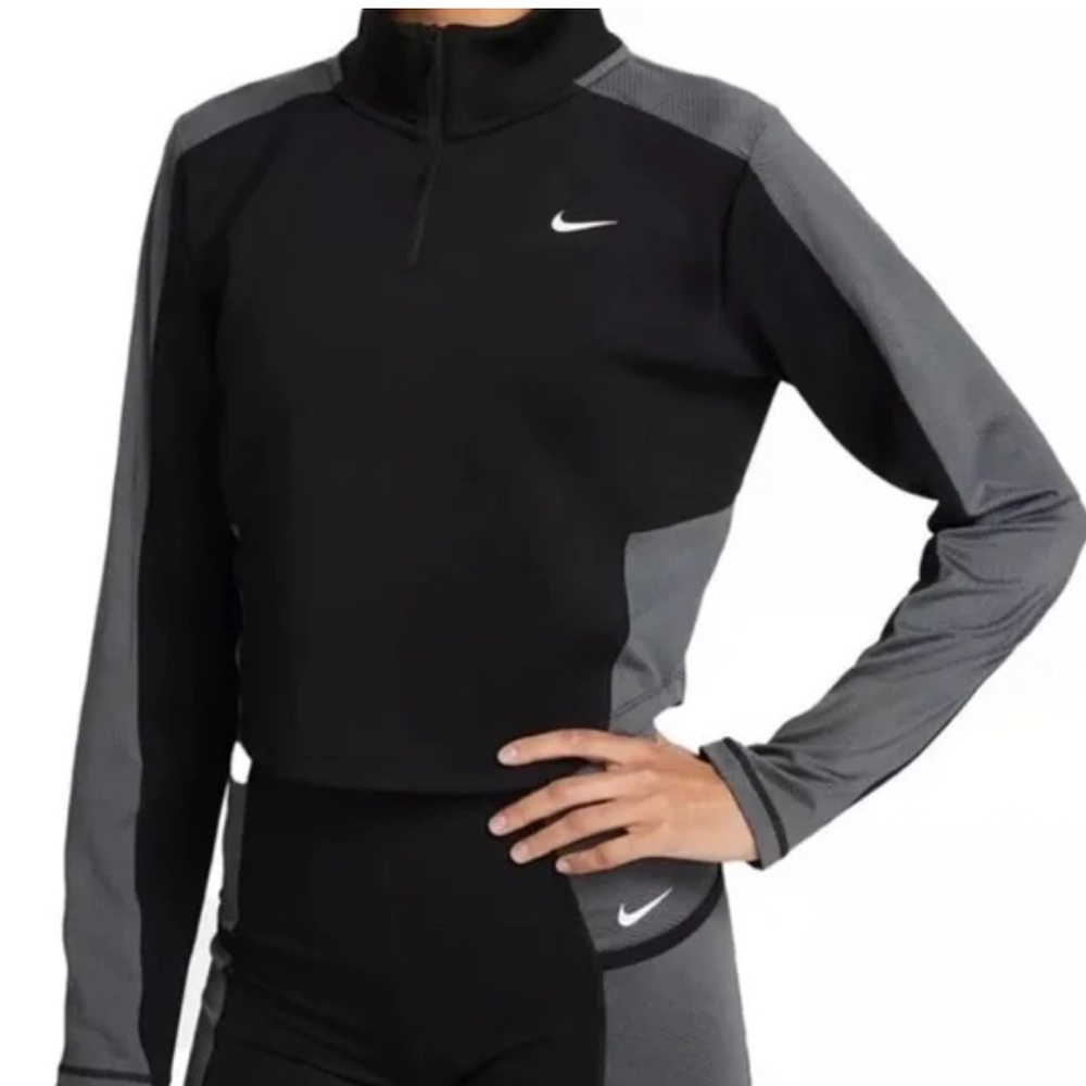 Nike Pro Cropped Quarter Zip Black L - Picture 4 of 8